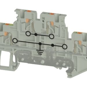 Borne de Paso, WTPN 1.5 EL PE, Push-In, 1.5 mm², 17.5A, 500V, 0.14mm²-1.5mm² (26-14 AWG), pisos 2, Multipiso