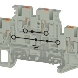 Borne de Paso,  WTPN 2.5 EL PE, Push-In, 2.5 mm², 22A, 500V, 0.14mm²-2.5mm² (26-12 AWG), pisos 2, Multipiso