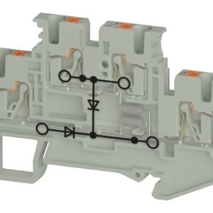 Borne de Paso, WTPN 2.5 E D03, Push-In, 2.5 mm², 0.5A, 500V, 0.14mm²-2.5mm² (26-12 AWG), pisos 2, Especial multipiso