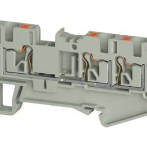 BORNE DE 3 CONDUCTORES, Push-In, 4mm², (0.2-4mm² / 24-10 AWG), 32A, 800V | WTPN 4 D1/2