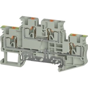 BORNE DE TIERRA DE 2 PISOS, Push-In, 4mm², (0.2-4mm² / 24-10 AWG), 28A, 500V | WTPN 4 EL PE