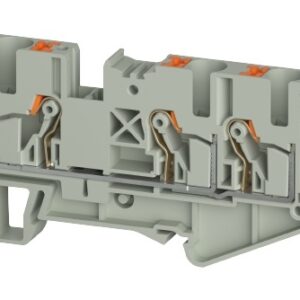 BORNE DE 3 CONDUCTORES, Push-In, 6mm², (0.5-6mm² / 20-8 AWG), 41A, 1000V | WTPN 6 D1/2