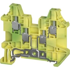 BORNE DE TIERRA DE 4 CONDUCTORES, Tornillo, nominal 2.5mm², (0.14-2.5mm² / 22-12 AWG), 1000V | WTN 2.5 D2/2 PE