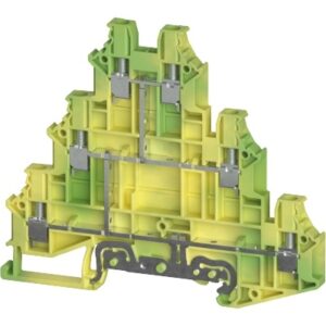 BORNE DE TIERRA DE 3 PISOS, Tornillo, nominal 2.5mm², (0.34-2.5mm² / 22-12 AWG), 1000V | WTN 2.5 E3 PE