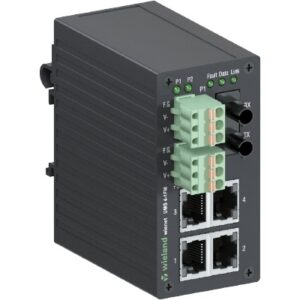 SWITCH INDUSTRIAL, No administrable, 4x RJ45 10/100 Mbit/s, 1x Fibra MultiModo ST, IP40, (0...60°C) | WIENET UMS 4-1FM