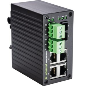 SWITCH INDUSTRIAL, No administrable, 4x RJ45 10/100 Mbit/s, 1x Fibra MultiModo SC, IP40, (0...60°C) | WIENET UMS 4-1FS
